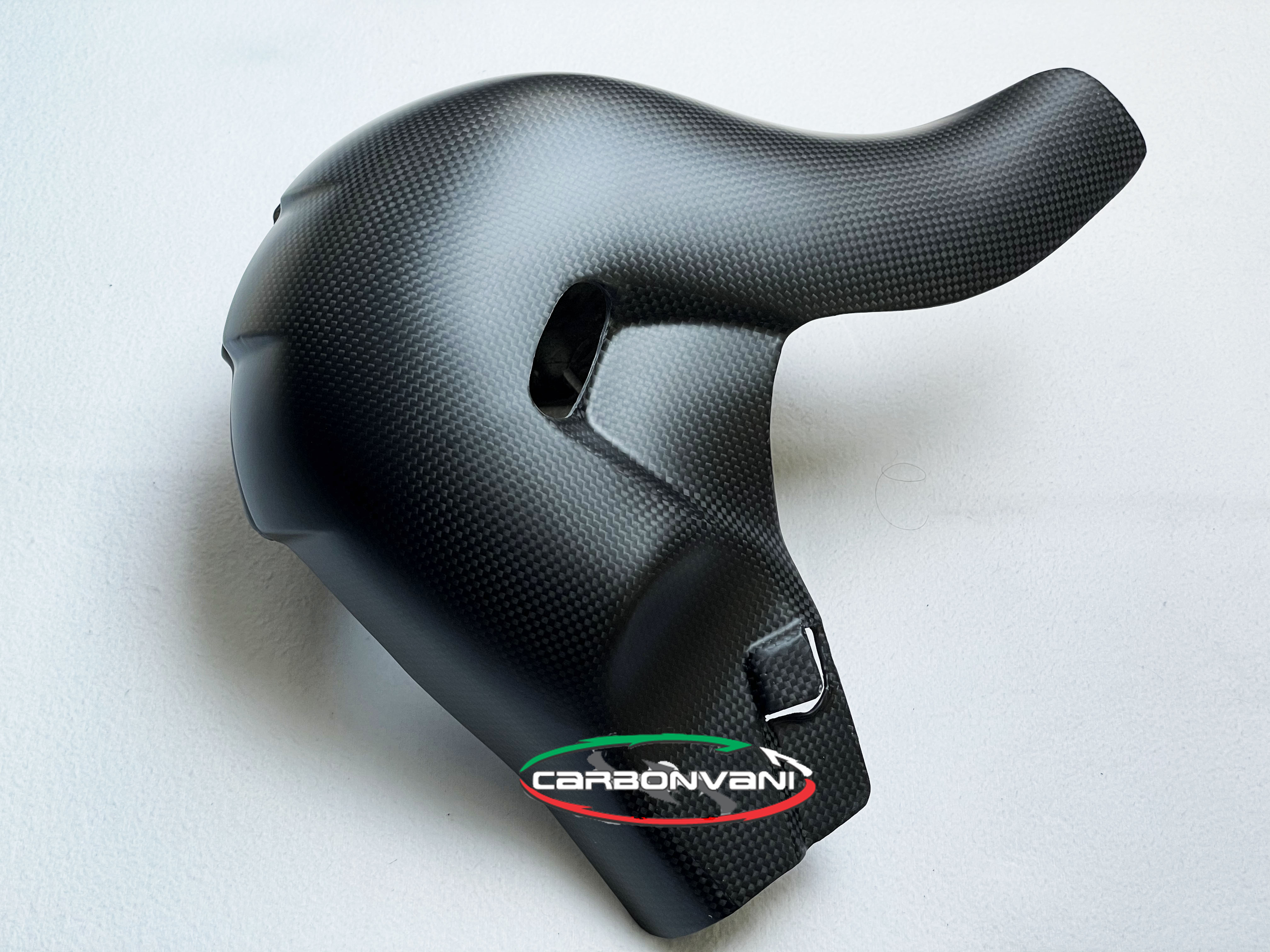 Carbonvani - Ducati Panigale / Streetfighter V4 / S Carbon Fiber Euro 5 Spec OE Exhaust (Collector) guard (2021+) Carbonvani - Ducati Panigale / Streetfighter V4 / S Carbon Fiber Euro 5 Spec OE Exhaust (Collector) guard (2021+)